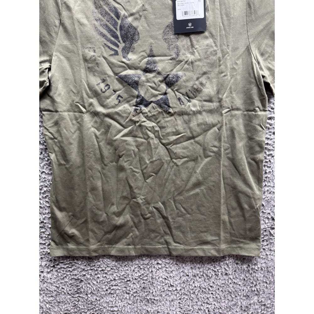 Avirex Men's Wingstar Short Sleeve Crew Neck Cotton T-Shirt Camo Green M NWD - Picture 4 of 8